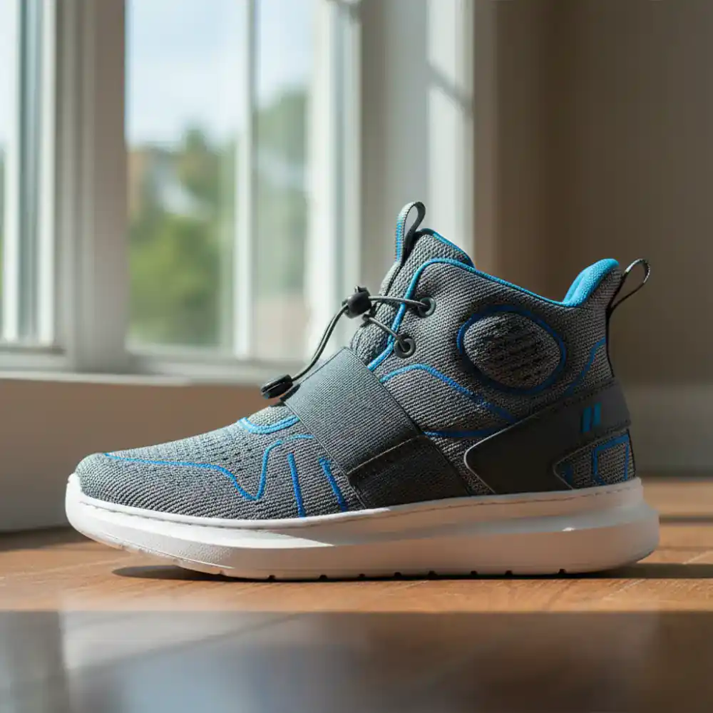 Arthritis-friendly high-top sneaker with an easy step-in backlet